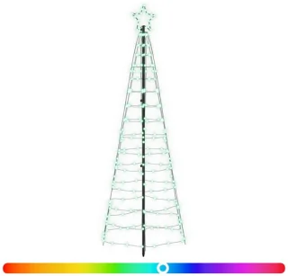 vidaXL LED-kerstboom 250 cm, meerkleurig, staal, zwart