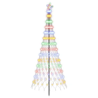vidaXL LED-kerstboom 250 cm met 290 led's, meerkleurig, ijzer, zwart