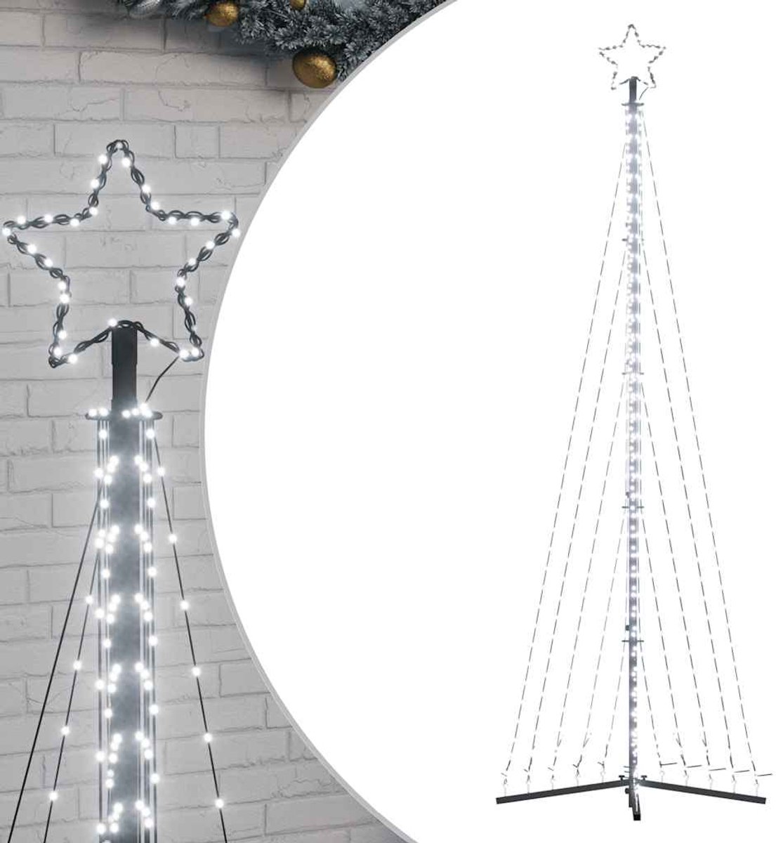 vidaXL LED-kerstboom 300,5 cm koud wit 495 LEDs