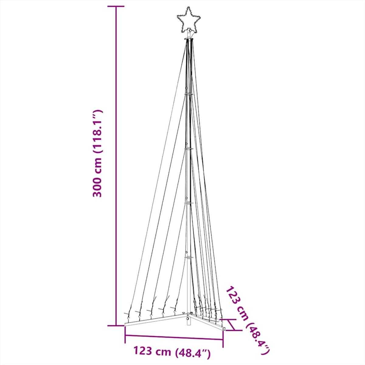 vidaXL LED-kerstboom 300,5 cm koud wit 495 LEDs