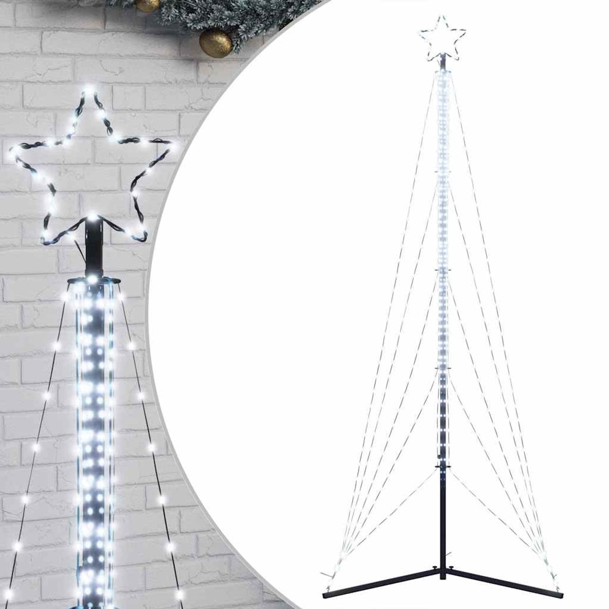 vidaXL LED kerstboom 302 cm koud wit 525 LEDs