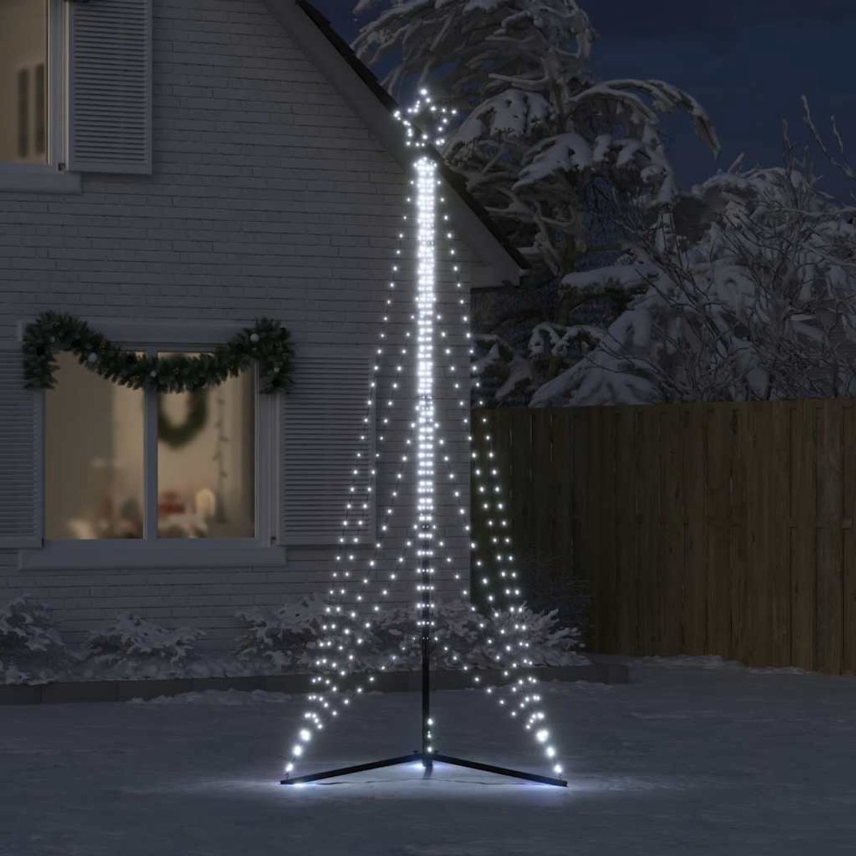 vidaXL LED kerstboom 302 cm koud wit 525 LEDs