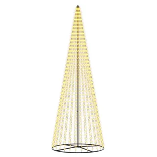 vidaXL LED-kerstboom 385 cm – 1148 leds, warmwit, ijzer, zwart