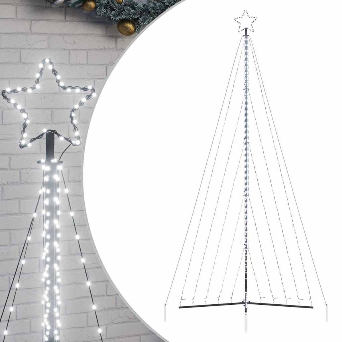 vidaXL LED kerstboom 399 cm 570 LEDs koud wit
