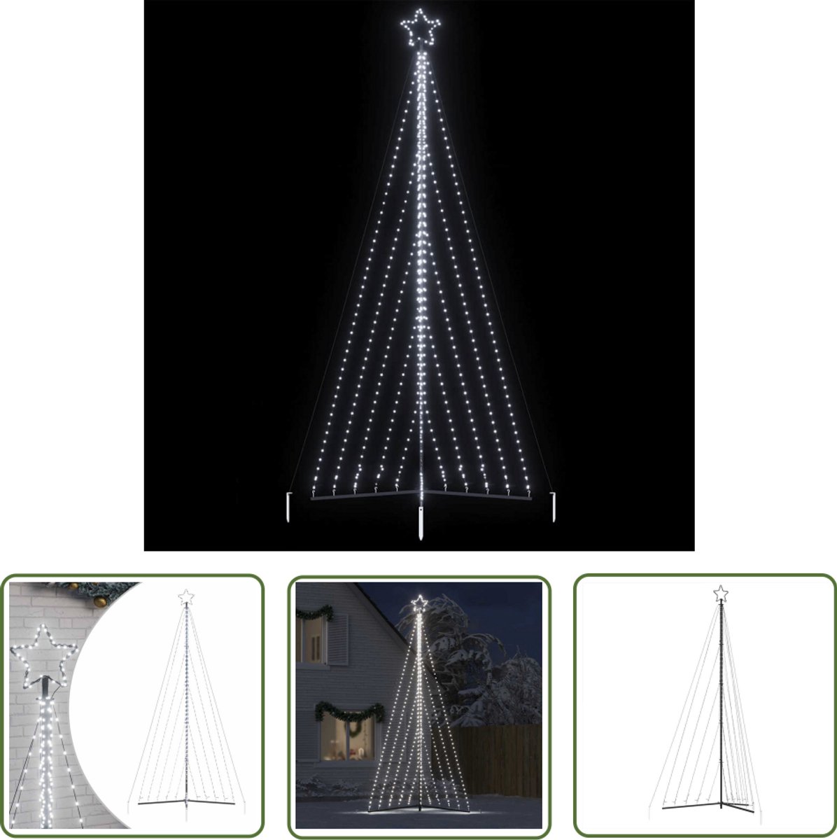 vidaXL LED kerstboom 399 cm 570 LEDs koud wit
