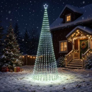 vidaXL LED-kerstboom 400 cm met 1028 koelwitte led's van zwart staal