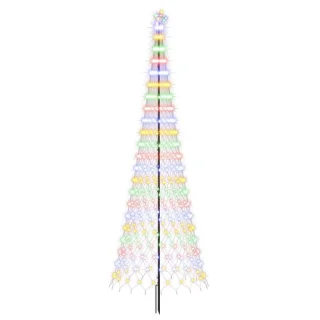 vidaXL LED-kerstboom 400 cm met 450 ledlampjes, meerkleurig, ijzer, zwart