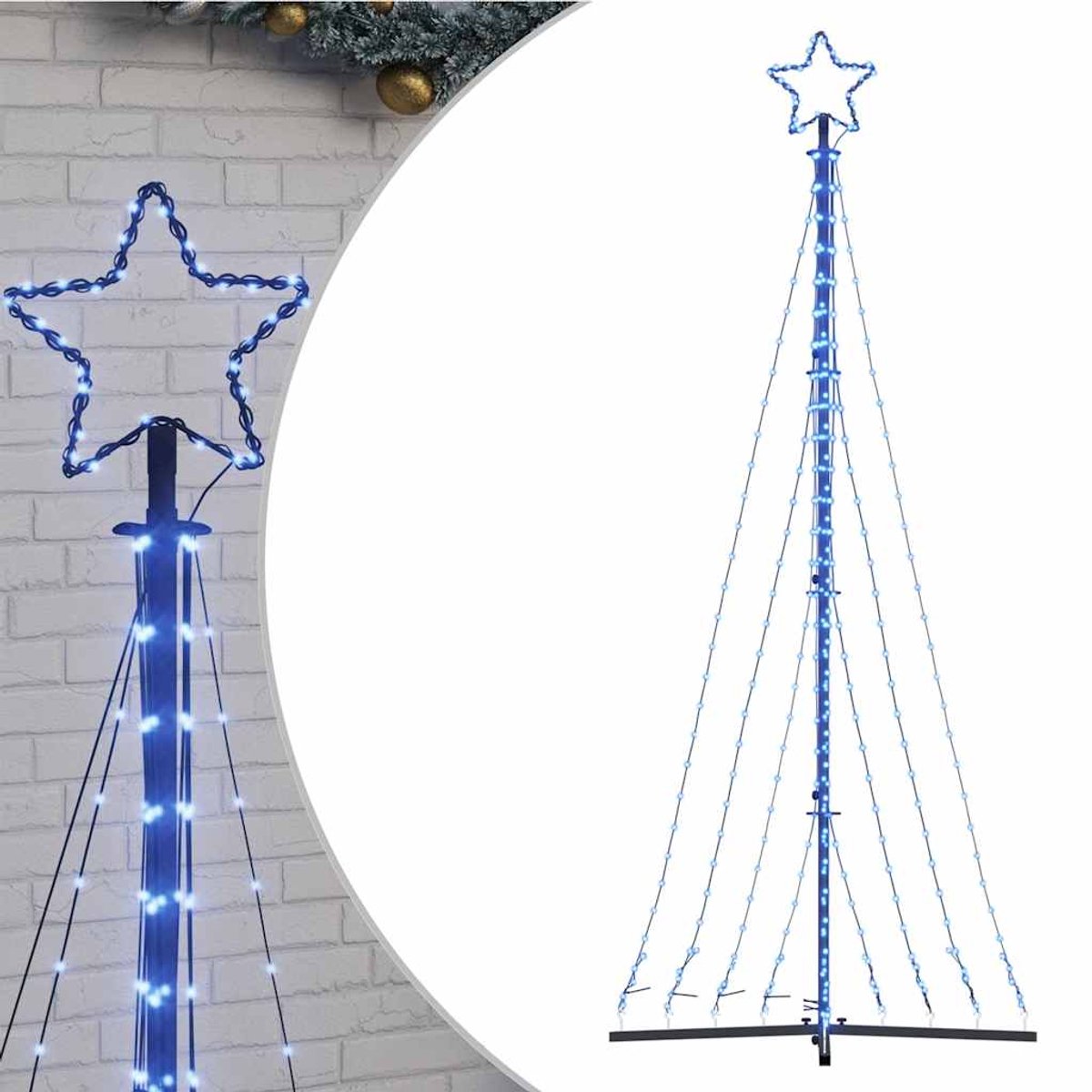 vidaXL LED-kerstboom 447 LEDs 249 cm blauw