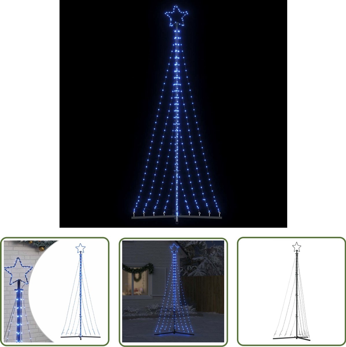 vidaXL LED-kerstboom 447 LEDs 249 cm blauw