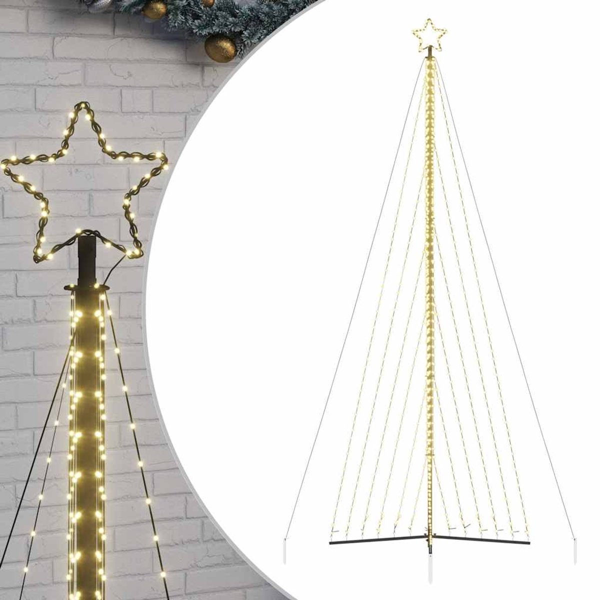 vidaXL LED-kerstboom 476 cm 789 LEDs warm wit
