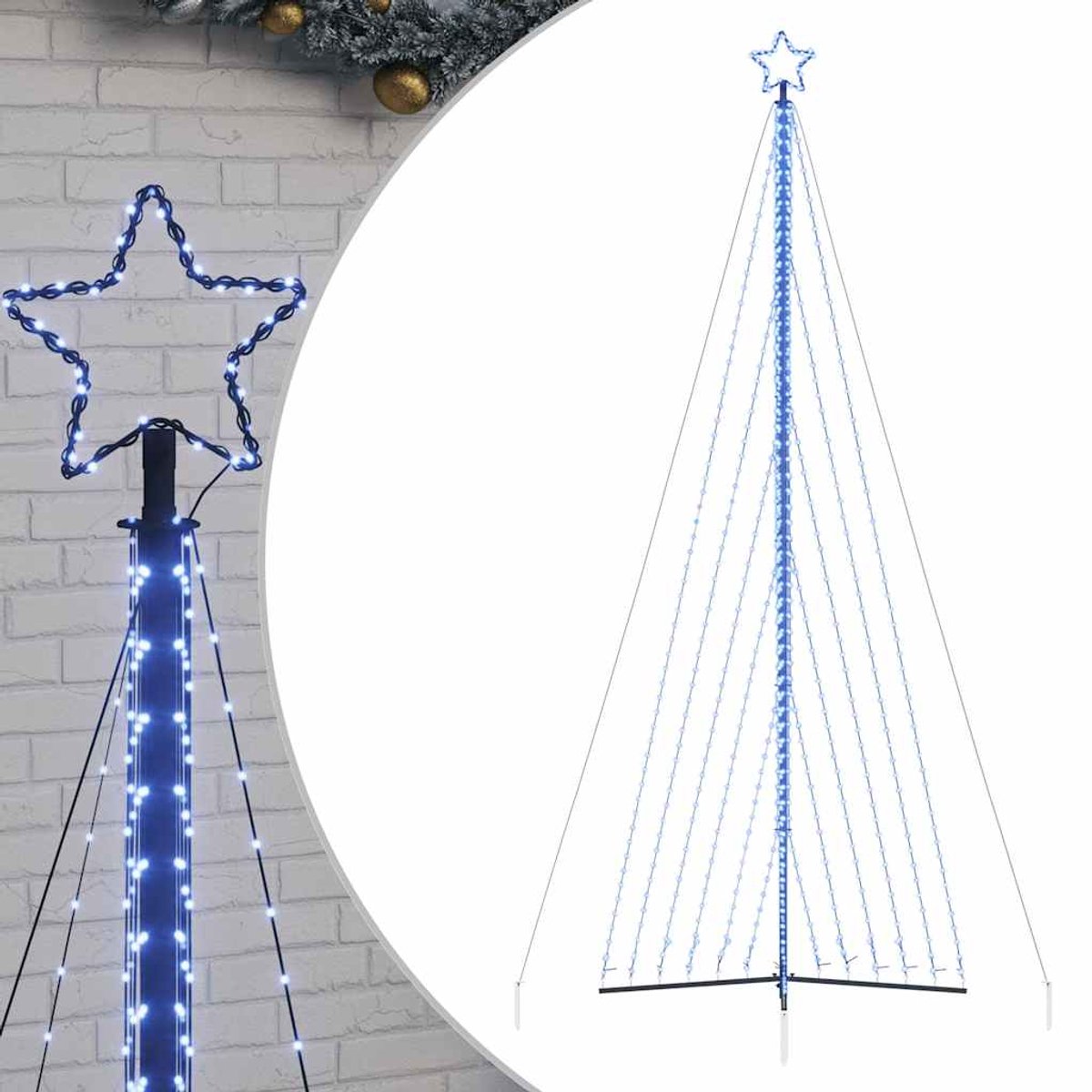 vidaXL LED-kerstboom 476 cm blauw