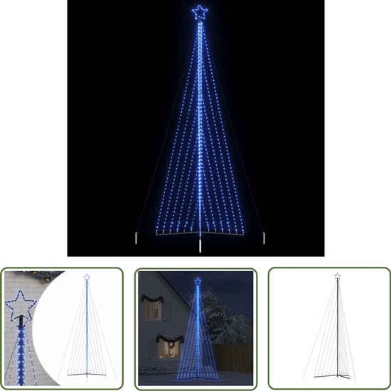 vidaXL LED-kerstboom 476 cm blauw