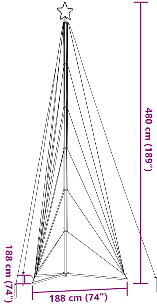vidaXL LED kerstboom 478 cm warm wit 861 LEDs