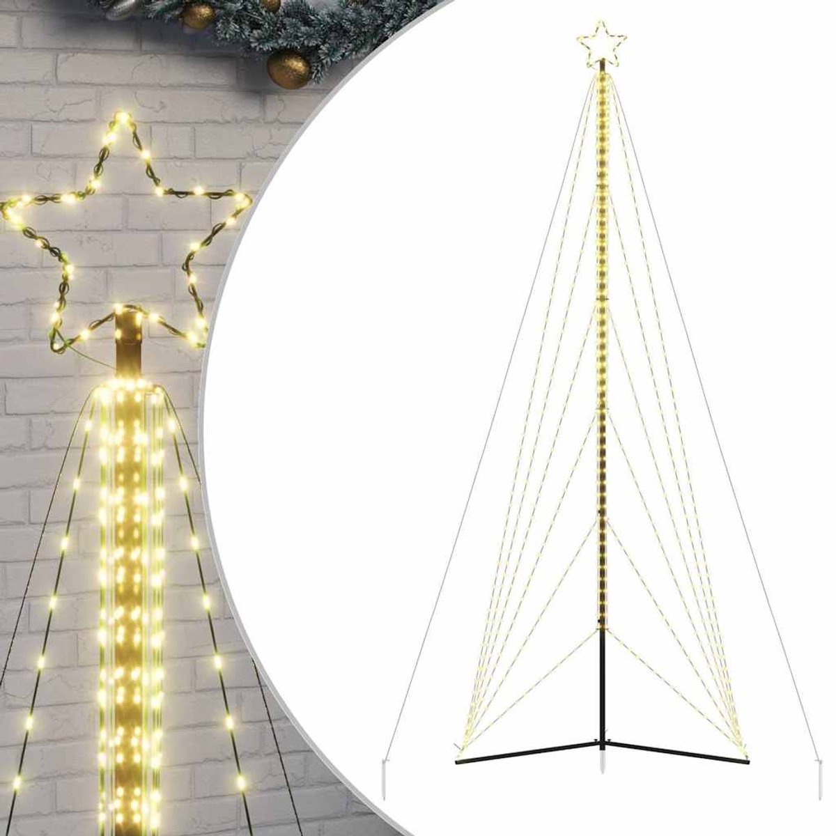 vidaXL LED kerstboom 478 cm warm wit 861 LEDs