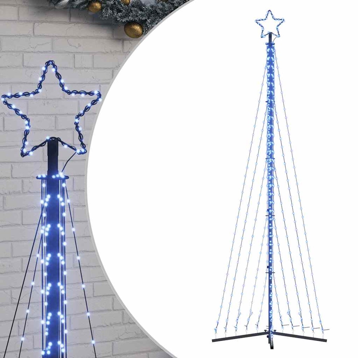 vidaXL LED-kerstboom 495 LEDs 300,5 cm blauw