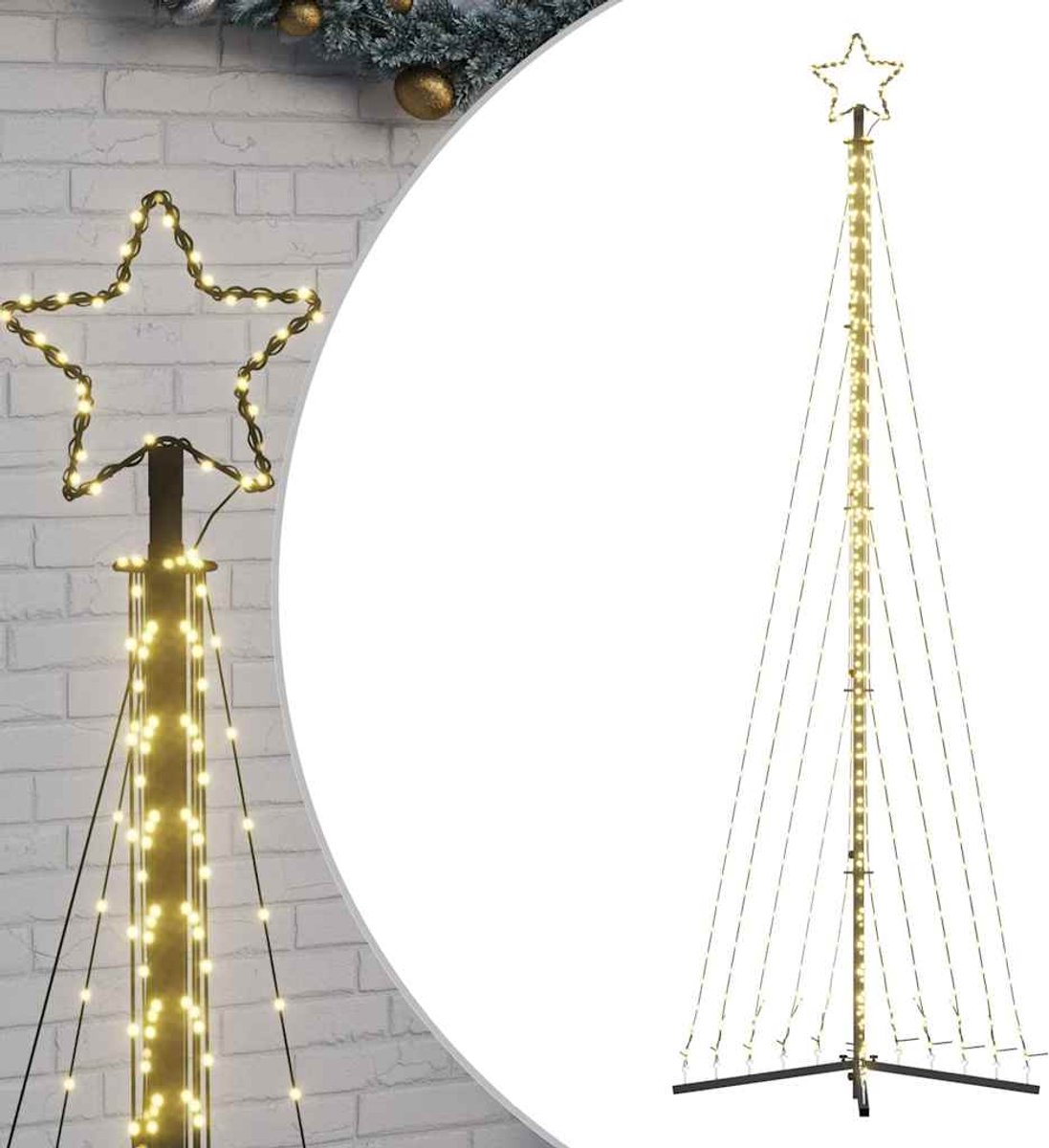 vidaXL LED-kerstboom 495 LEDs warm wit 300,5 cm