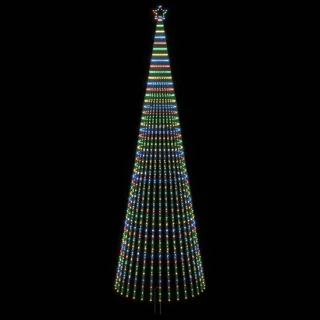 vidaXL led-kerstboom 500 cm 1524 led's Meerkleurig staal zwart