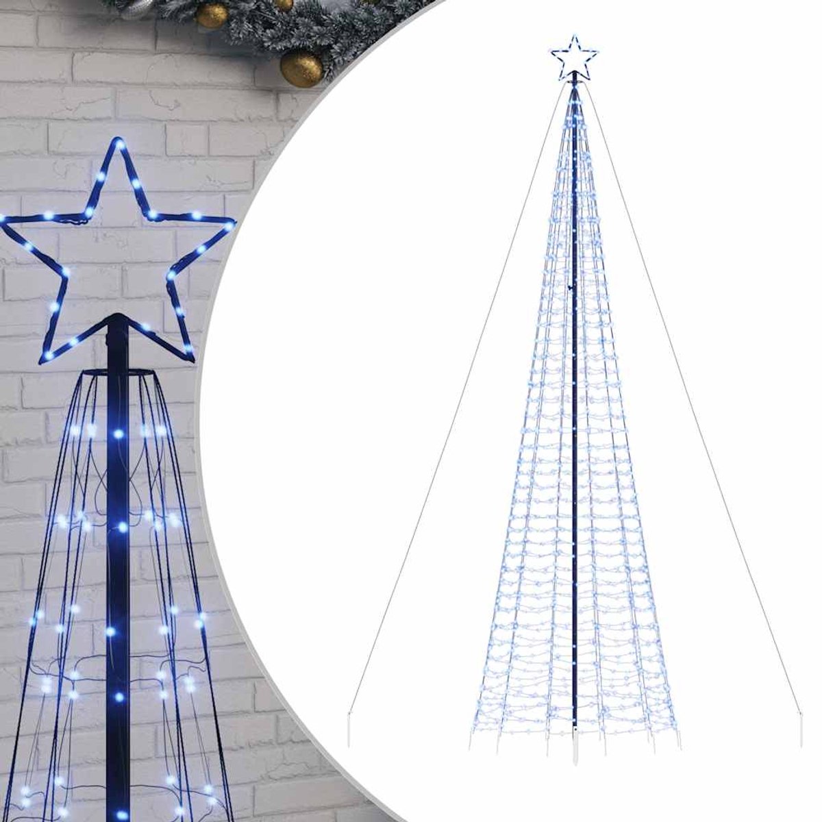 vidaXL LED-kerstboom 500 cm blauw 1534 LEDs