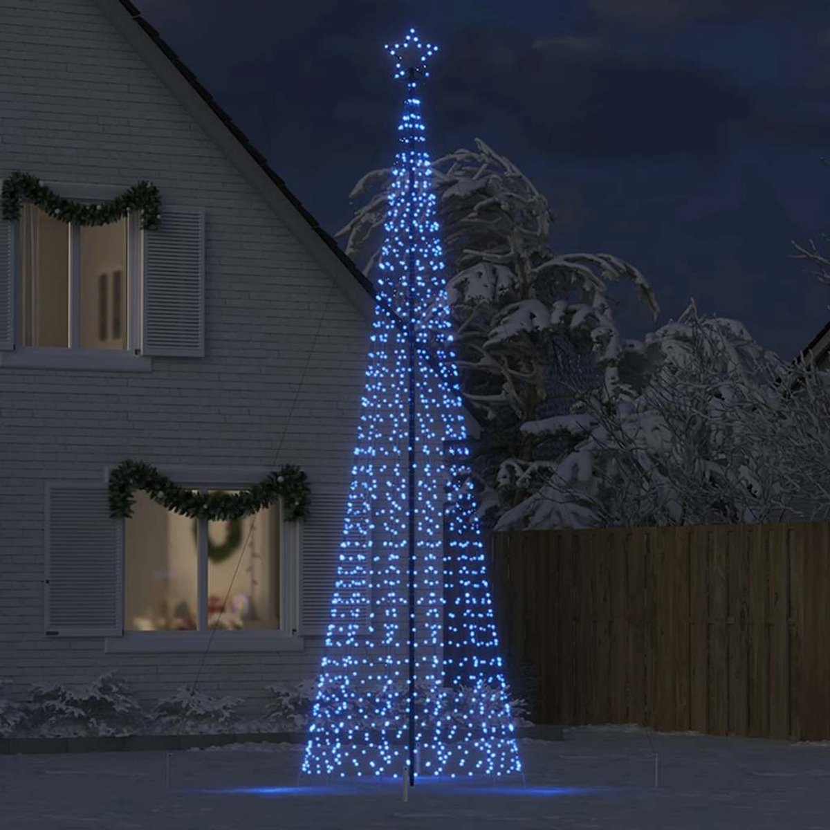 vidaXL LED-kerstboom 500 cm blauw 1534 LEDs