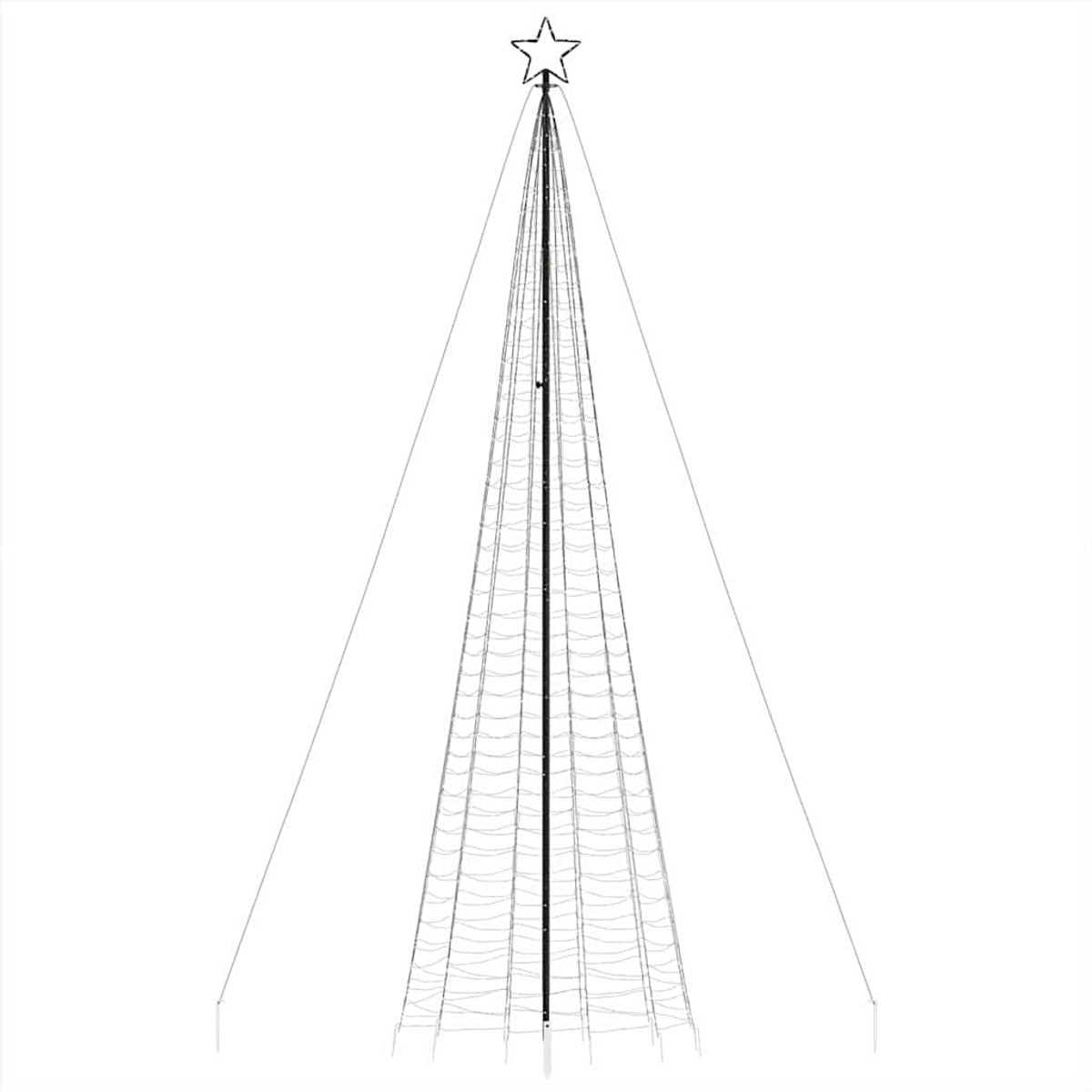 vidaXL LED-kerstboom 500 cm blauw 1534 LEDs