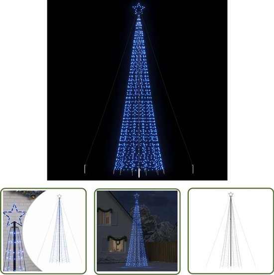 vidaXL LED-kerstboom 500 cm blauw 1534 LEDs