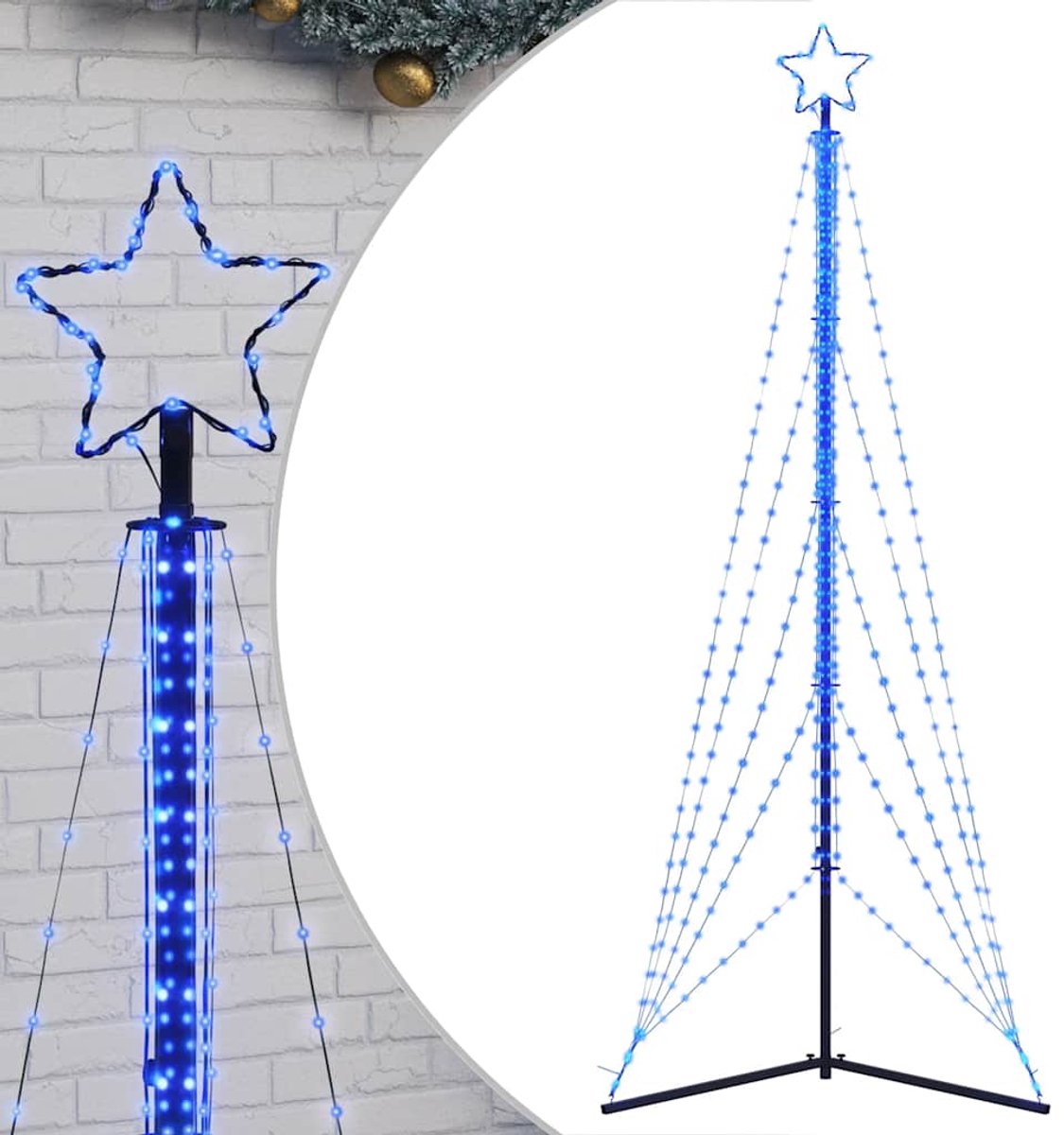 vidaXL LED kerstboom 525 LEDs 302 cm blauw