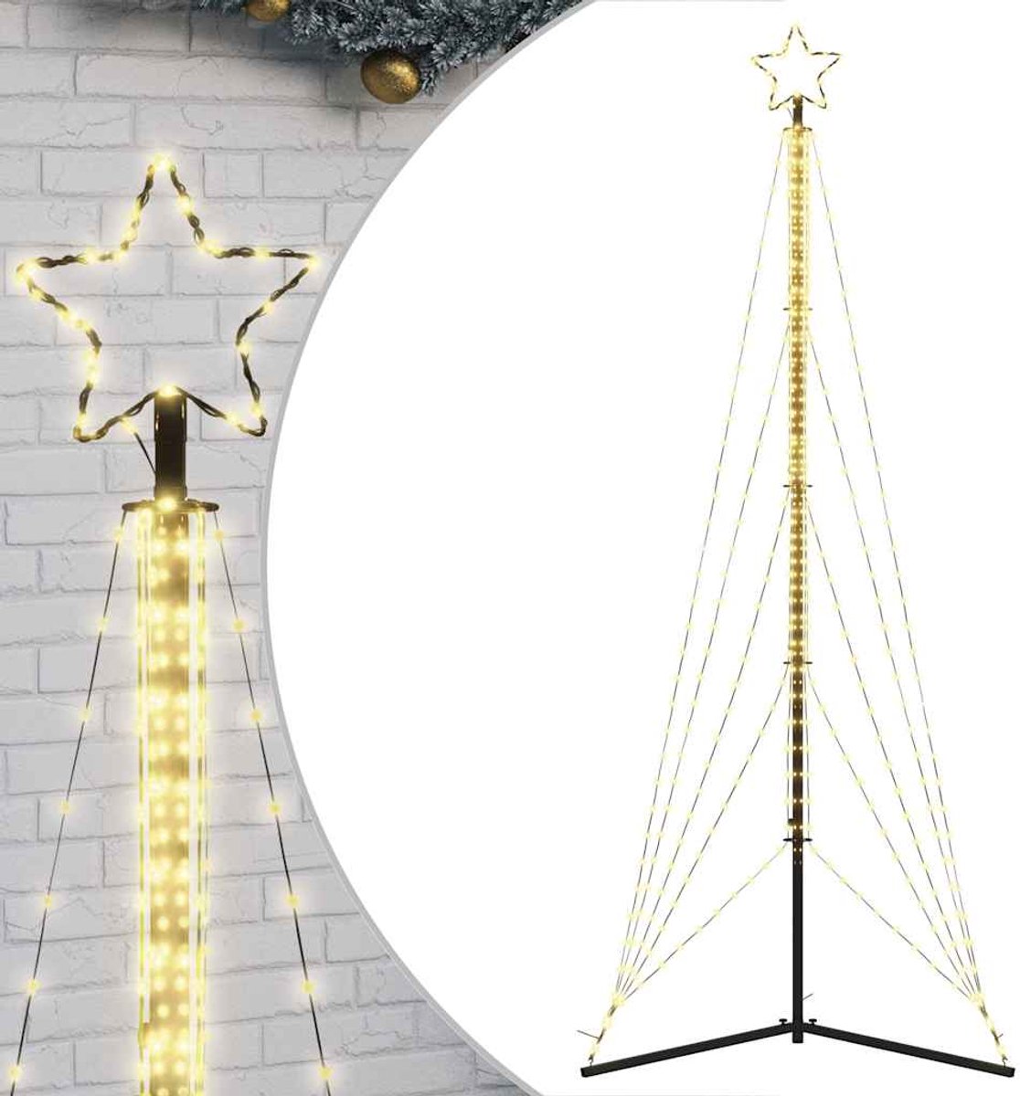 vidaXL LED-kerstboom 525 LEDs 302 cm warm wit