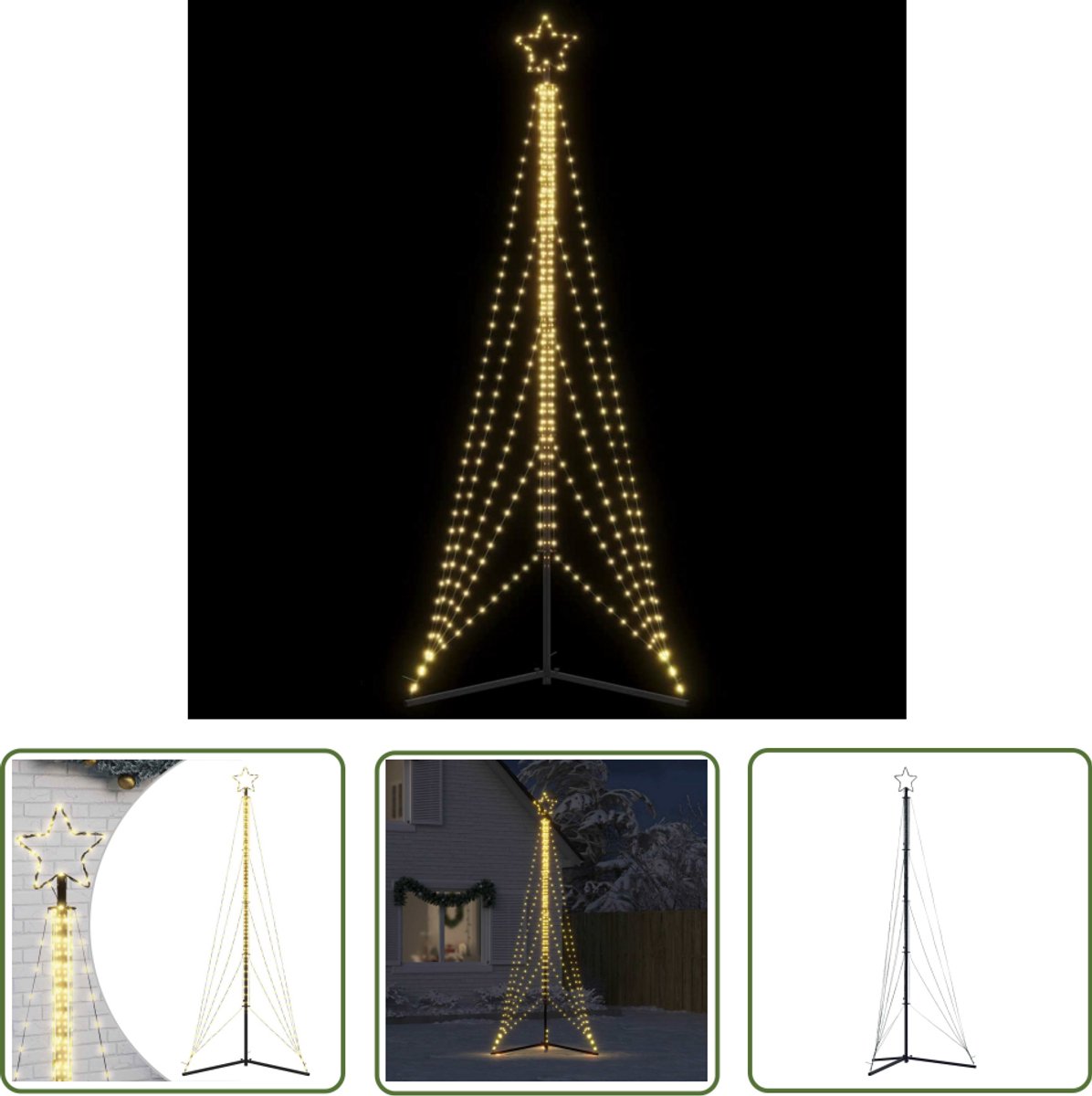 vidaXL LED-kerstboom 525 LEDs 302 cm warm wit
