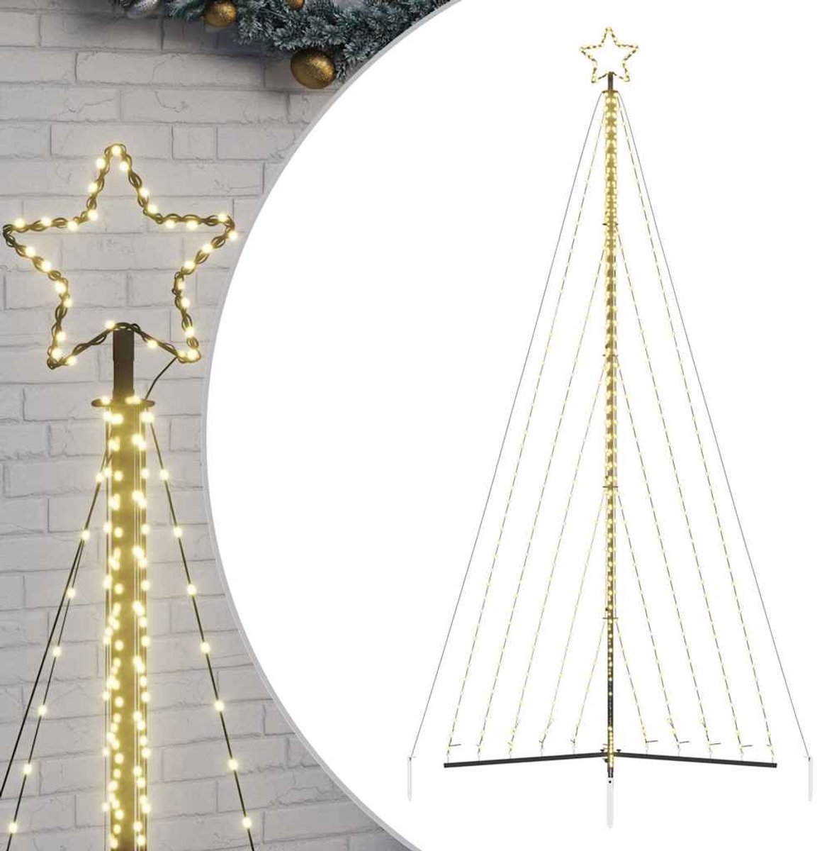 vidaXL LED-kerstboom 570 LEDs warm wit 399 cm