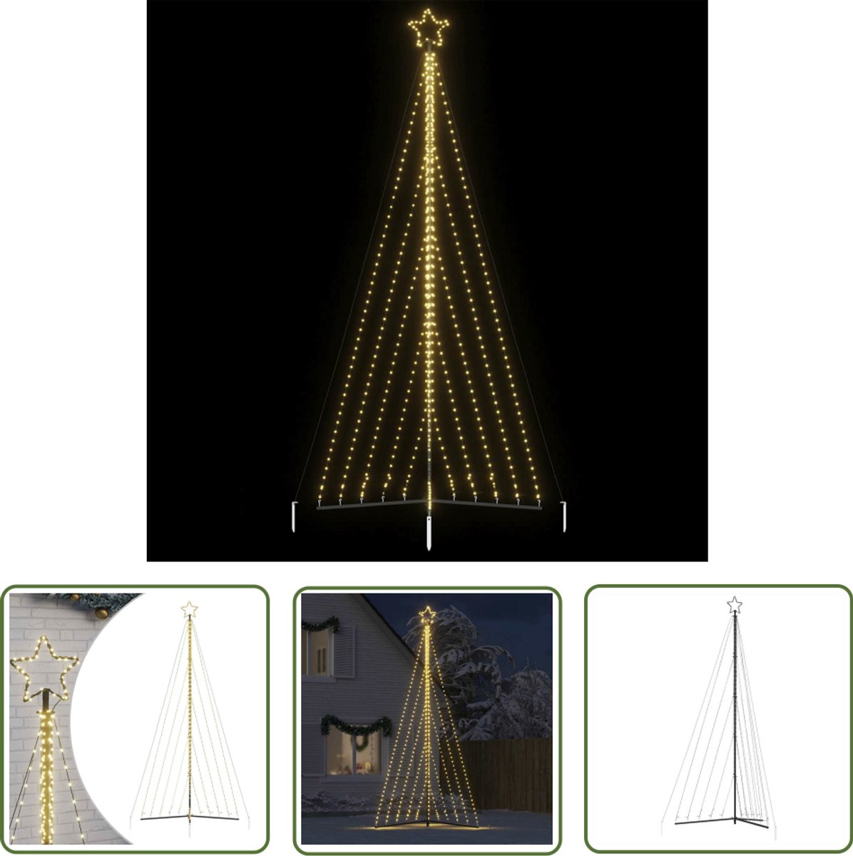 vidaXL LED-kerstboom 570 LEDs warm wit 399 cm