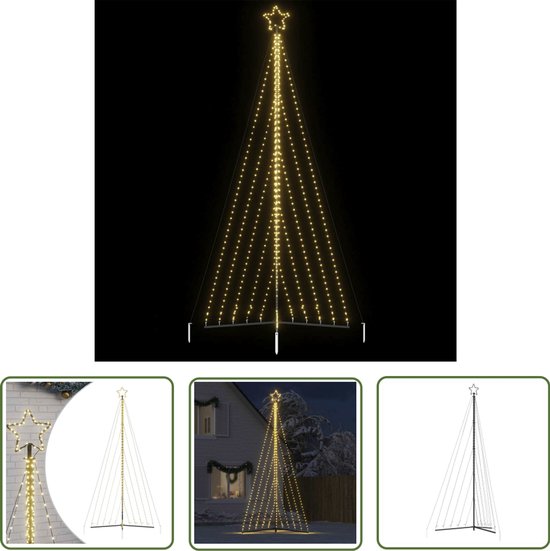 vidaXL LED-kerstboom 570 LEDs warm wit 399 cm