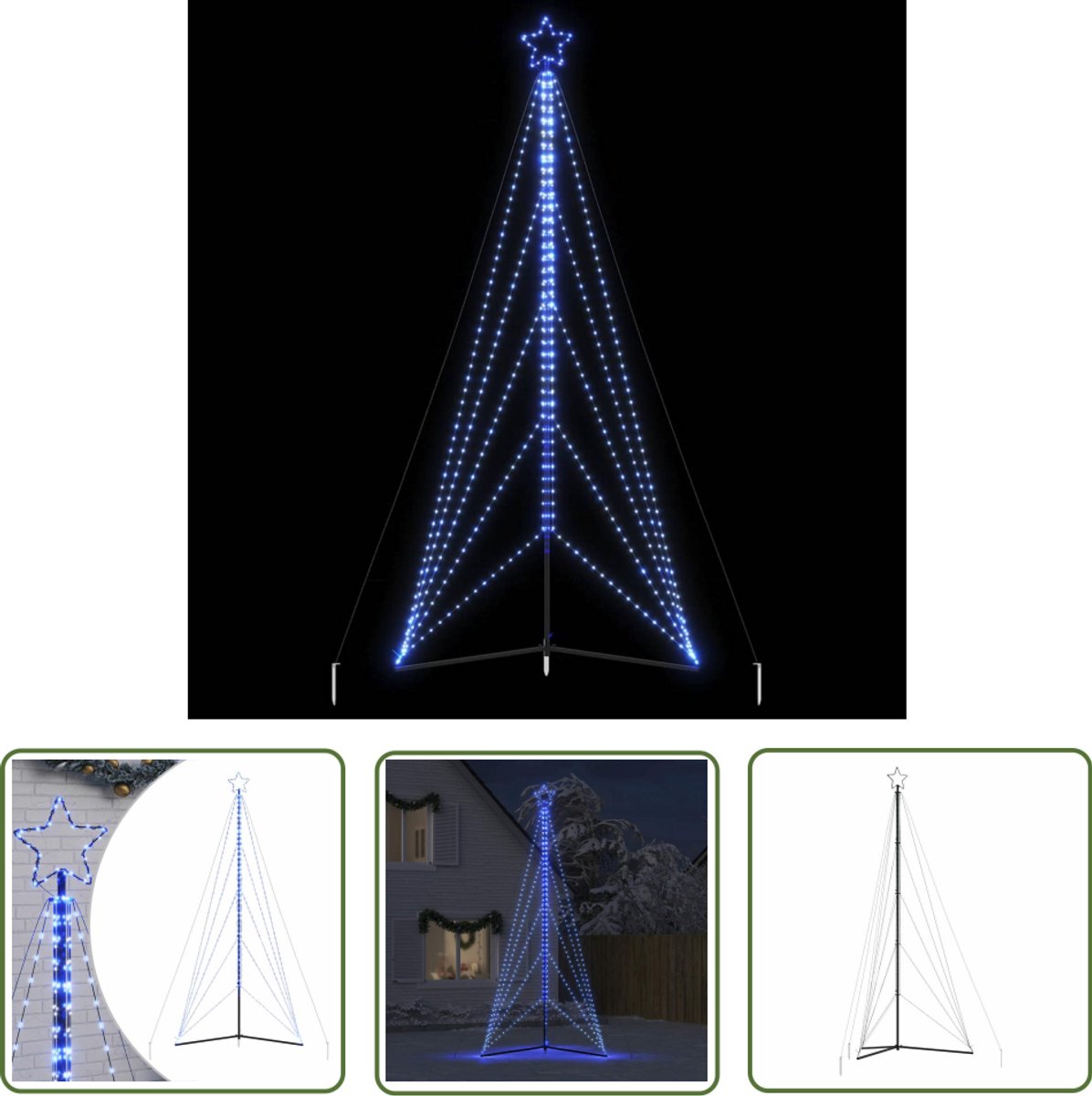 vidaXL LED Kerstboom 615 LEDs 404,5 cm Blauw