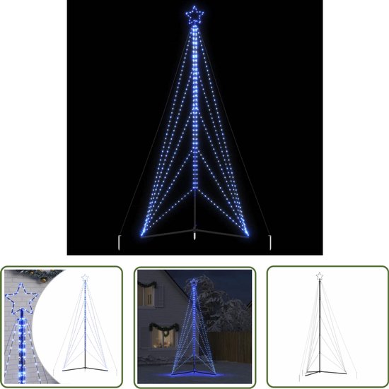 vidaXL LED Kerstboom 615 LEDs 404,5 cm Blauw
