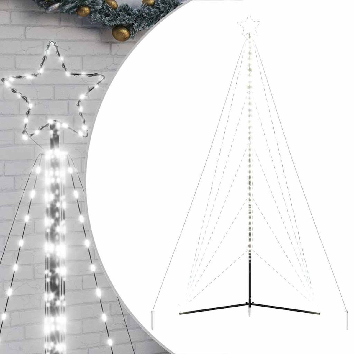 vidaXL LED Kerstboom 615 LEDs Koud Wit 404,5 cm