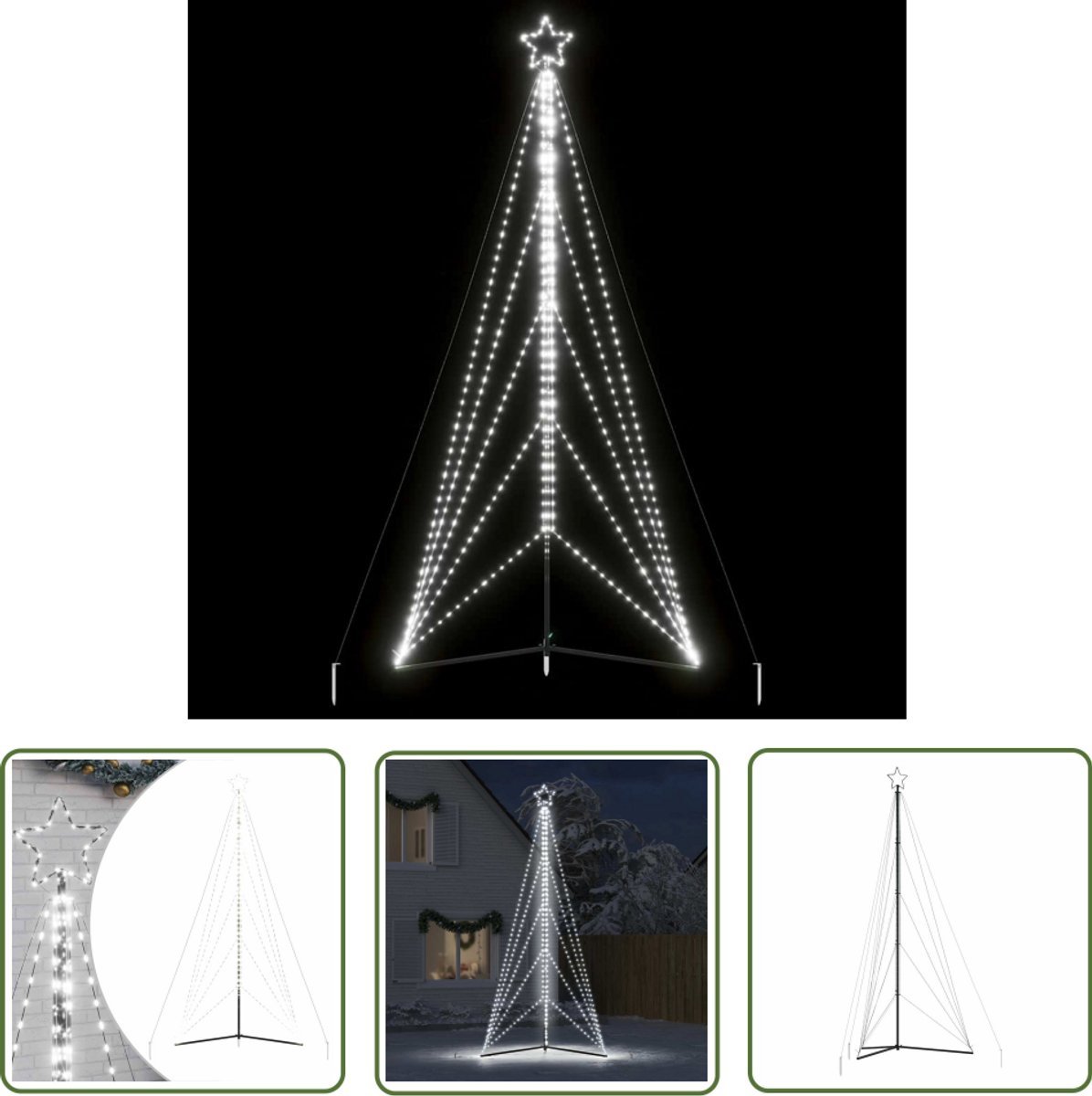 vidaXL LED Kerstboom 615 LEDs Koud Wit 404,5 cm