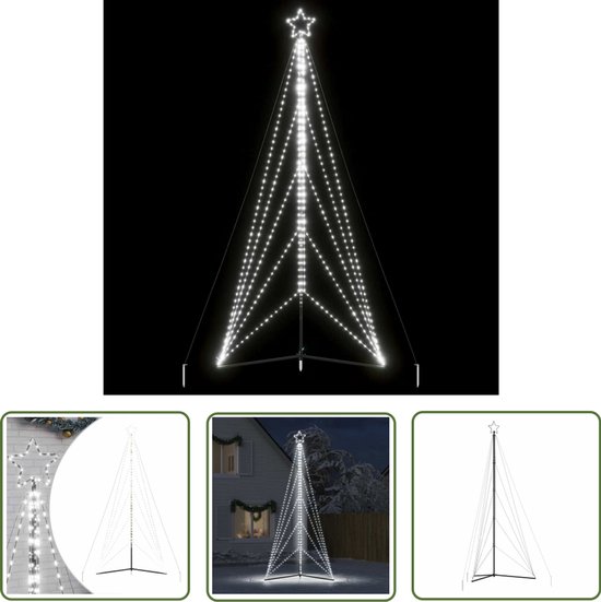 vidaXL LED Kerstboom 615 LEDs Koud Wit 404,5 cm