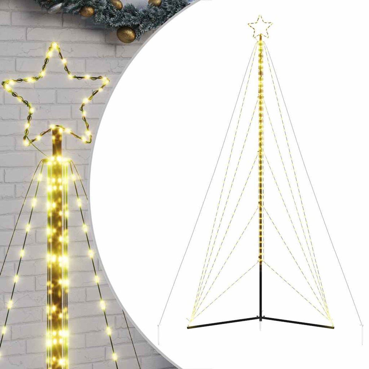 vidaXL LED-kerstboom 615 LEDs warm wit 404,5 cm