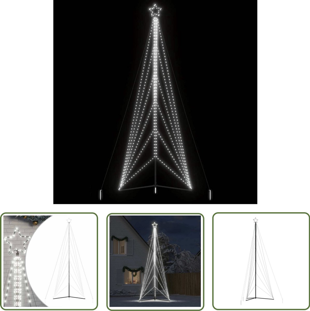 vidaXL LED-kerstboom 861 LEDs koud wit 478 cm