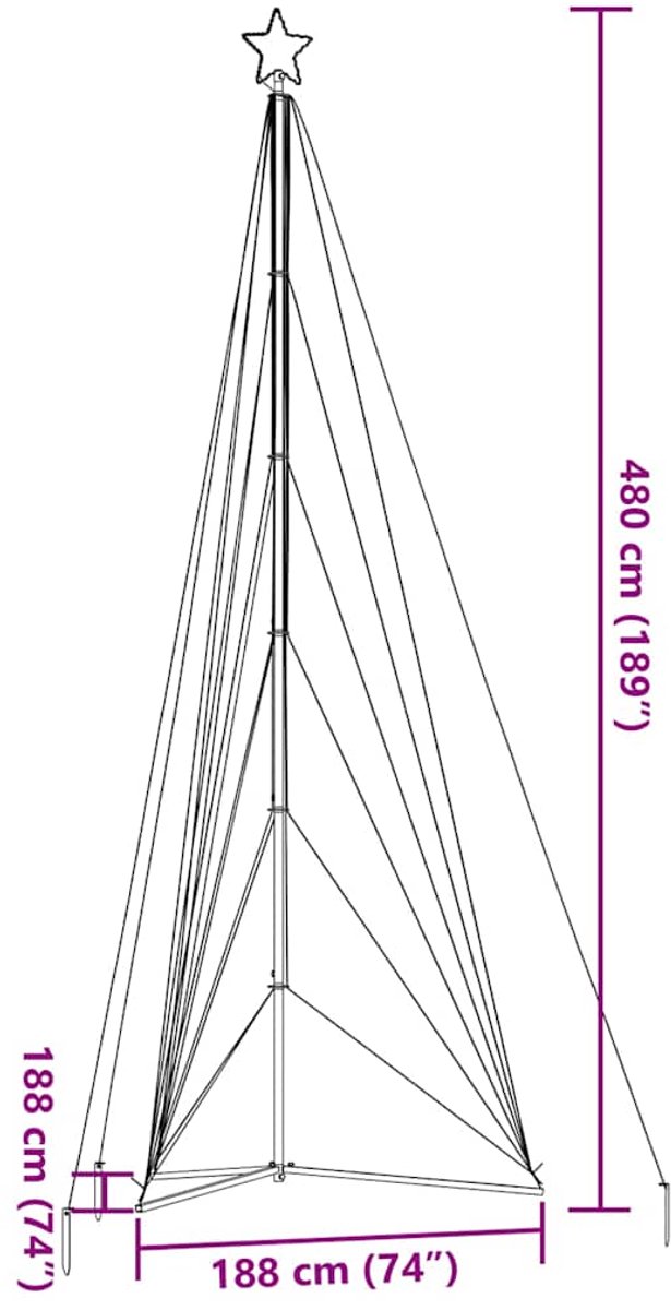 vidaXL LED-kerstboom 861 LEDs koud wit 478 cm