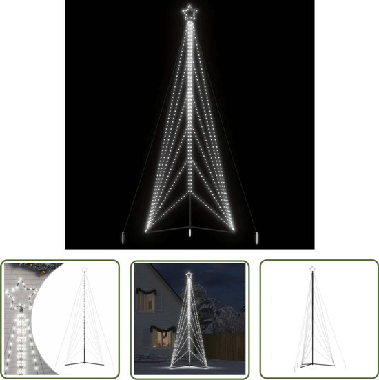 vidaXL LED-kerstboom 861 LEDs koud wit 478 cm