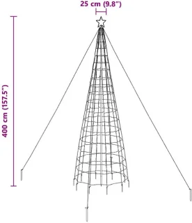 vidaXL LED-kerstboom EKENAS 400 cm