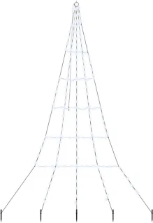 vidaXL LED-kerstboom met grondspikes 306 cm metaal
