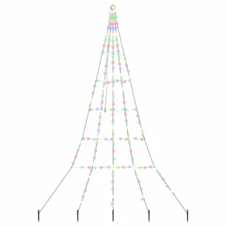 vidaXL LED-kerstboom met grondspikes 306 cm