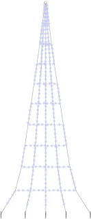vidaXL LED-kerstboom met grondspikes blauw 511 cm metaal