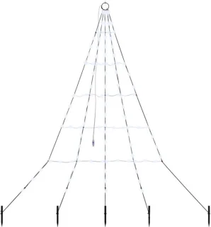 vidaXL LED-kerstboom met grondspikes koudwit 182 cm metaal