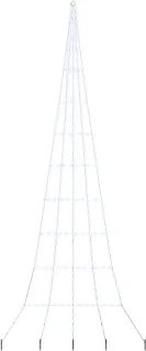 vidaXL LED kerstboom met grondspikes koudwit 511 cm metaal