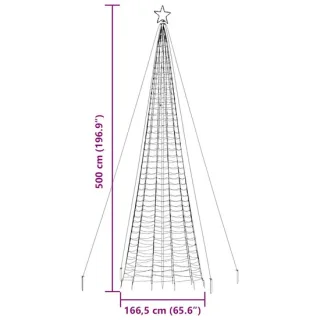 vidaXL led-kerstboom met spikes 1534 led’s 500 cm kleurrijk
