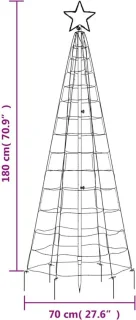 vidaXL led-kerstboom met spikes, kleurrijk, 180 cm