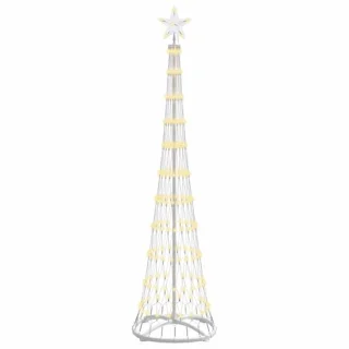 vidaXL LED kerstboom warmwit 51 x 51 x 190 cm metaal