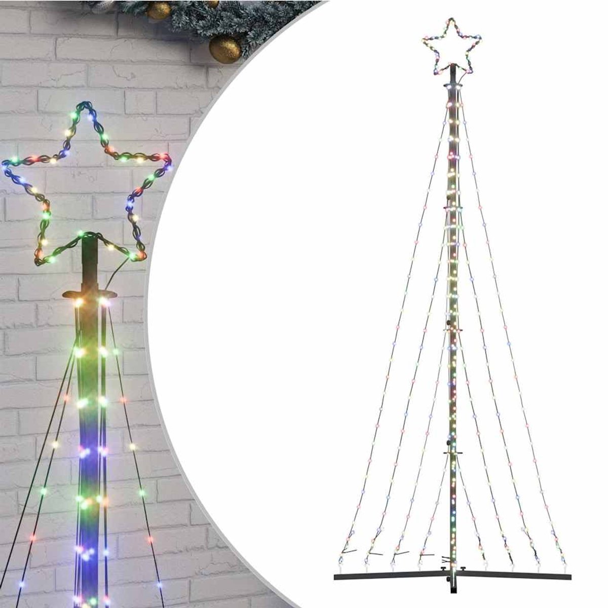 vidaXL LED-kleurkerstboom 249 cm 447 LEDs